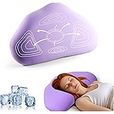 Cloud Contour Memory Foam Pillow Ergonomic Design for Sleeping Comfortably and Reducing Snoring Neck and Cervical Pillow with Cooling Pillowcase Purple