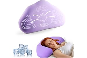 MIMCAT Cloud Contour Memory Foam Pillow Ergonomic Design for Sleeping Comfortably and Reducing Snoring Neck and Cervical Pillow with Cooling Pillowcase Purple
