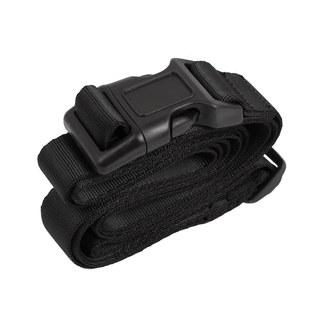 sourcing map Quick Release Buckle Luggage Suitcase Baggage Belt Strap 2Mx25mm Black