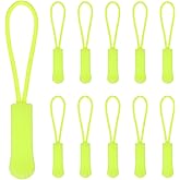 PATIKIL 2.6 Inch Zipper Pulls Replacement, 50 Pcs Nylon Cord Extension Zipper Pull Tab Tags for Handbag Backpacks Jackets Luggage Purses, Fluorescent Green
