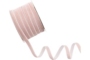 DINDOSAL Dusty Rose Velvet Ribbon 3/8 Inch Single Face Thin Velvet Ribbon for Gift Wrapping, Dusty Rose Ribbon Wedding, Ribbon for Hair Bows, Choker, Cafts, Bouquet - 25 Yards