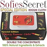 SofiesSecret Special Edition Makeup Remover Wipes 100 Count, 80 GSM Ultra Thick Cloths, NEW Formula + Embossed Texture, 100% Bamboo 100% Natural & Organic Extracts, Cruelty Free & Vegan