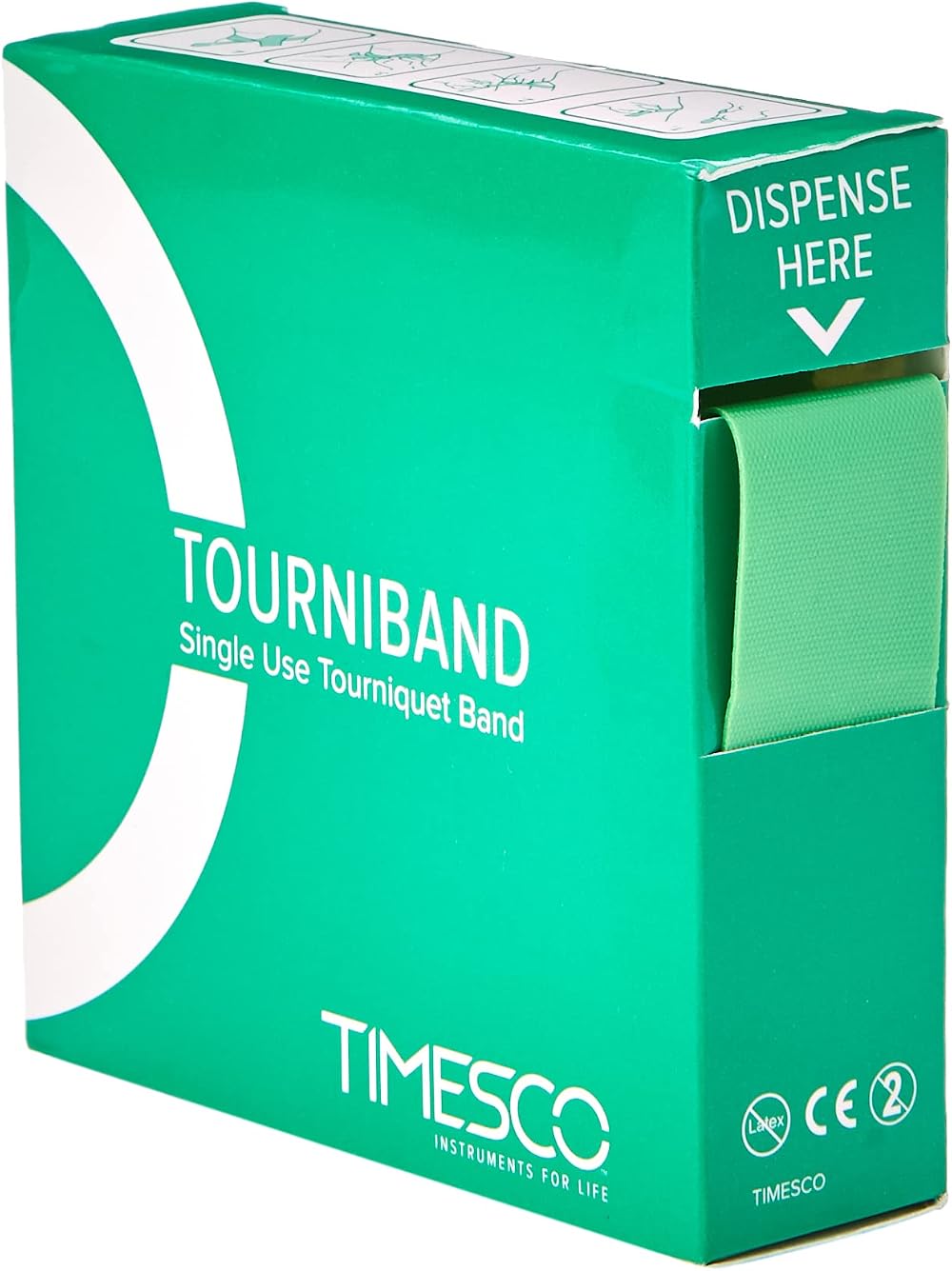 Timesco D80.100 Tourniquet 2.5 cm x 45 cm Pack of 25 Latex Free