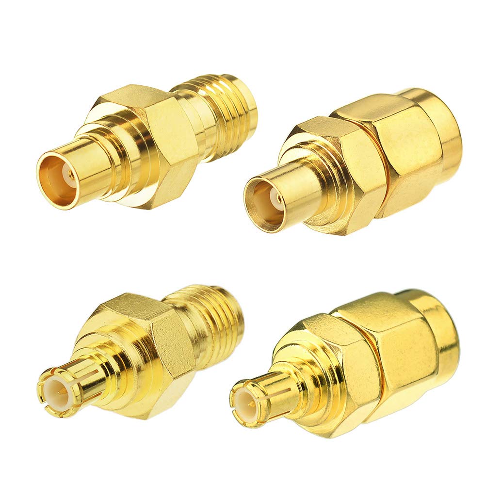 Eightwood SMA to MCX Adapter Kit MCX to SMA Adapter Kit 4 Types for DAB Aerial DAB Antenna WIFI SMA Antenna 4G Antenna DAB Car Aerial Wirelesse Wifi Router Antenna Wlan Lan GPS