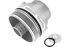 FOXSTAR 15620-31060 Oil Filter Housing Cap Assembly With Oil Plug Drain, Aluminum Oil Filter Housing Cap, Fit for Toyota Tundra, 4Runner, Camry, Highlander, Tacoma, Avalon, Venza & Lexus, Replace 15643-31050