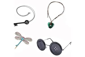 Ealipoi Necklace Anime Button Glasses with Hair Clips Merch Cosplay Costume Accessories Adult