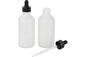 SprayDroplet 2 Pcs, 4oz Dropper Bottle, Glass Leakproof Tincture Bottles with Dropper, Clear Reusable Eye Dropper Bottle, Preety Frosted Texture, for All Kinds of Liquids (Clear-Frosted, 4oz-2pcs)