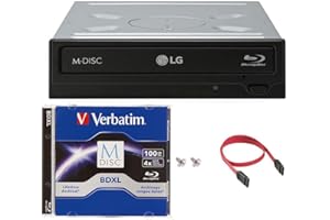 LG 14x WH14NS40 Internal Blu-ray Burner Bundle with 100GB Verbatim M-Disc BDXL and Cable Accessories