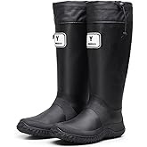 Yvmurain Women's Tall Rain Boots Waterproof Lightweight Garden Mud Boots Portable Packable Rubber rain Shoes Anti-Slip Knee High Outdoor Work Booties