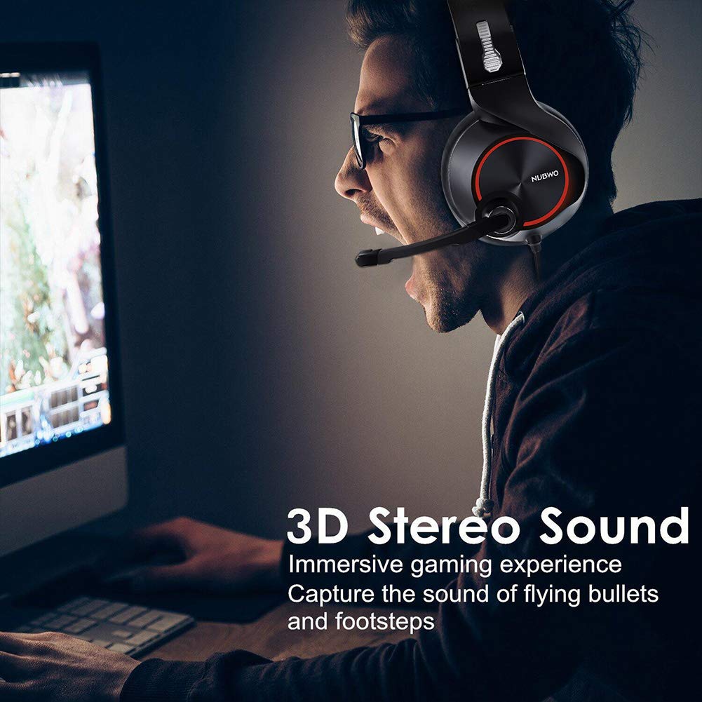 Gaming Headset PS4 3.5mm Wired Stereo Comfort Over-Ear Gaming Headphones with Noise Canceling Mic and Volume Control for Xbox one PC PS4 Smartphones Tablet Computer