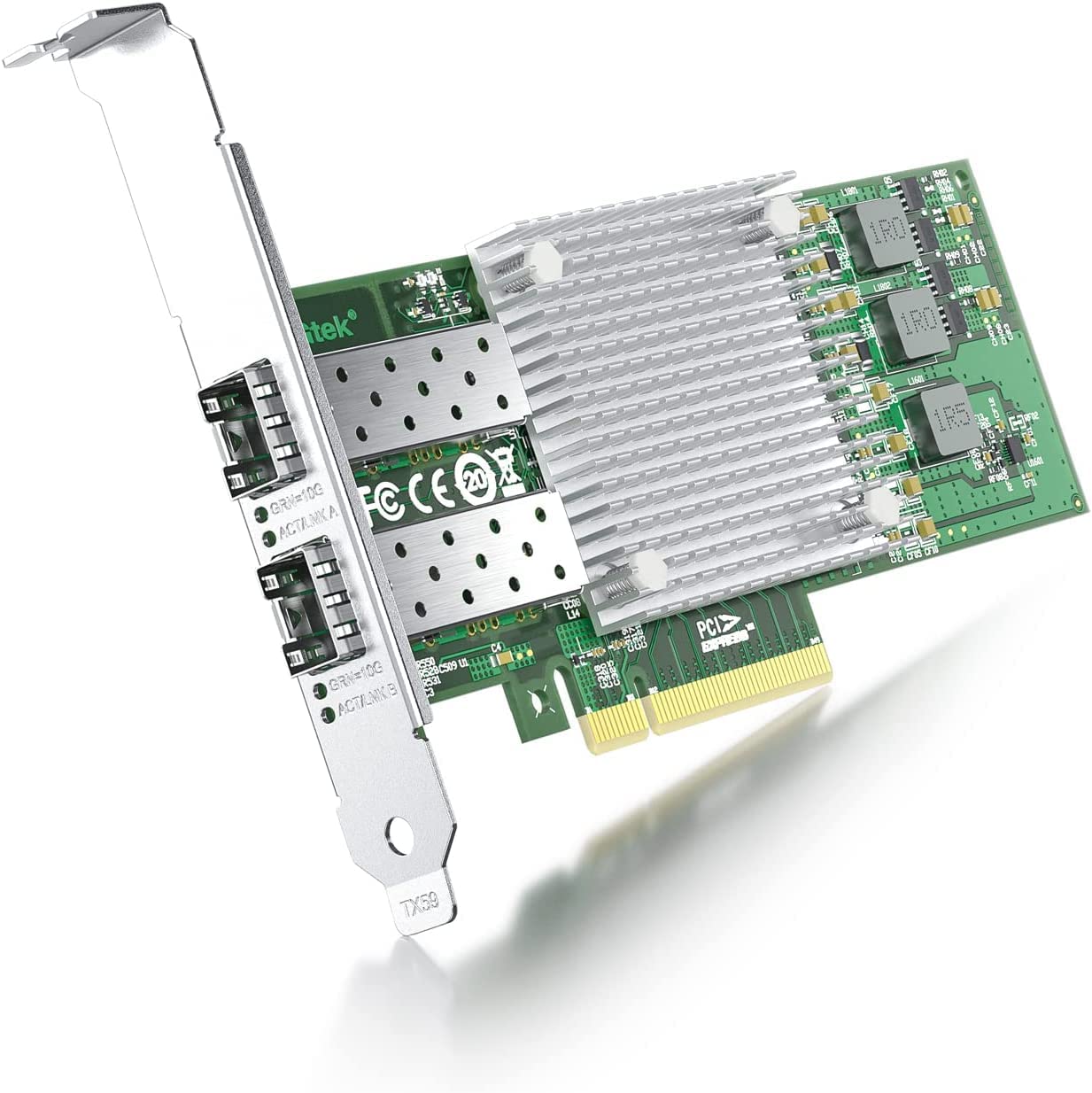 ipolex 10Gb Network Card, 2x SFP+ Port, 10GbE NIC Compare to the Broadcom BCM57810S, Support Windows Server/Windows/Linux/VMware (Not Support Mac OS, Bypass Mode)