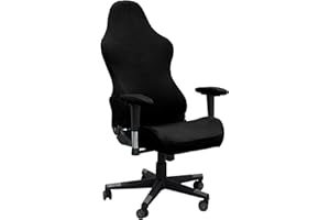 BIETYONE Gaming Chair Covers (No Chair),Office Computer Chair Cover,Jacquard Stretch Prevent Cat Scratching Computer Chair Slipcovers,for Gamer Computer Chair Replacement Protector Cover,Black