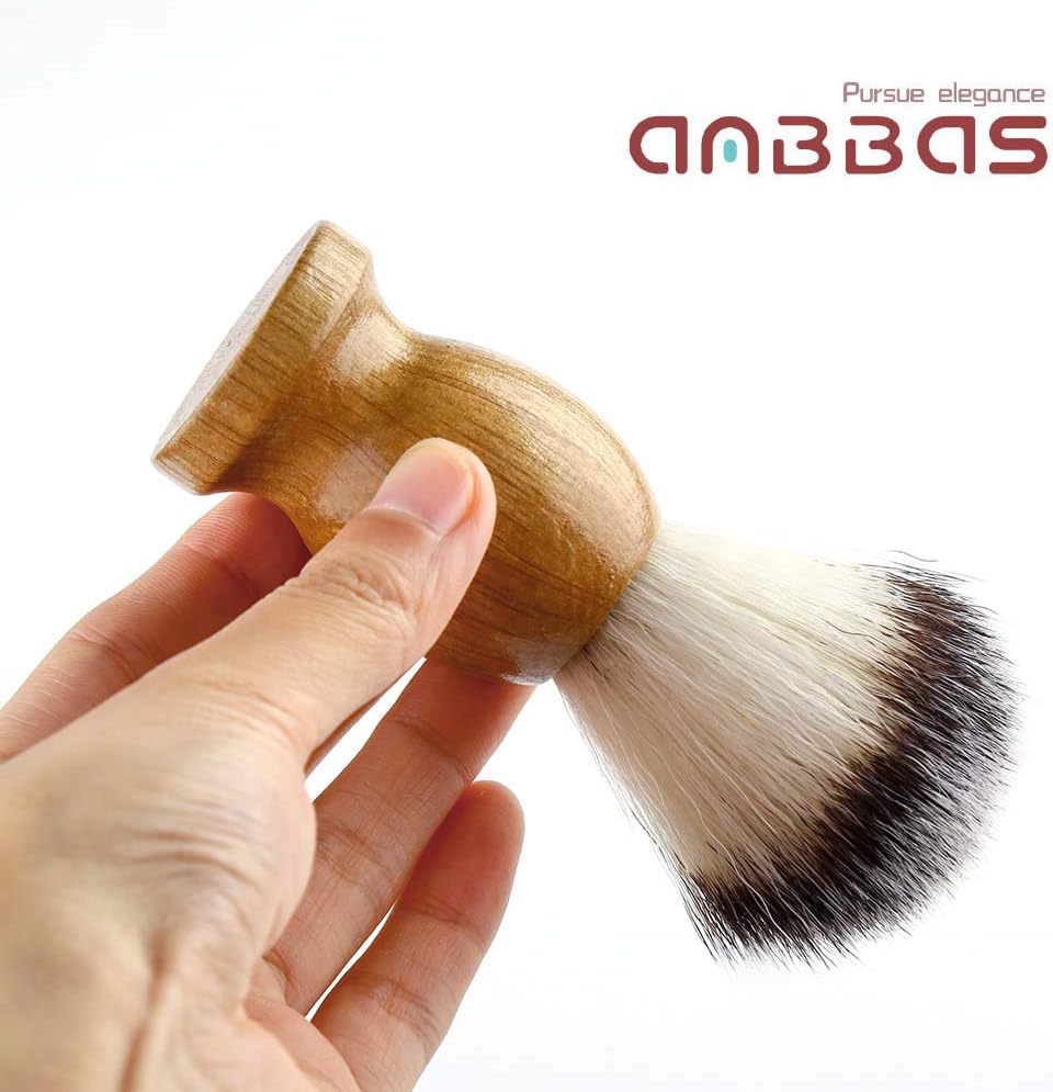 Anbbas Shaving Brush Synthetic Badger Hair Wood Handle,Stainless Steel Shaving Stand and Bowl,Perfect for Men Wet Shave - Image 4