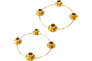 Zhitaoxun Advent Christmas Candle Holder Wreath Rings,Advent Table Decoration,Metal Advent Wreath Ring(2, Gold)