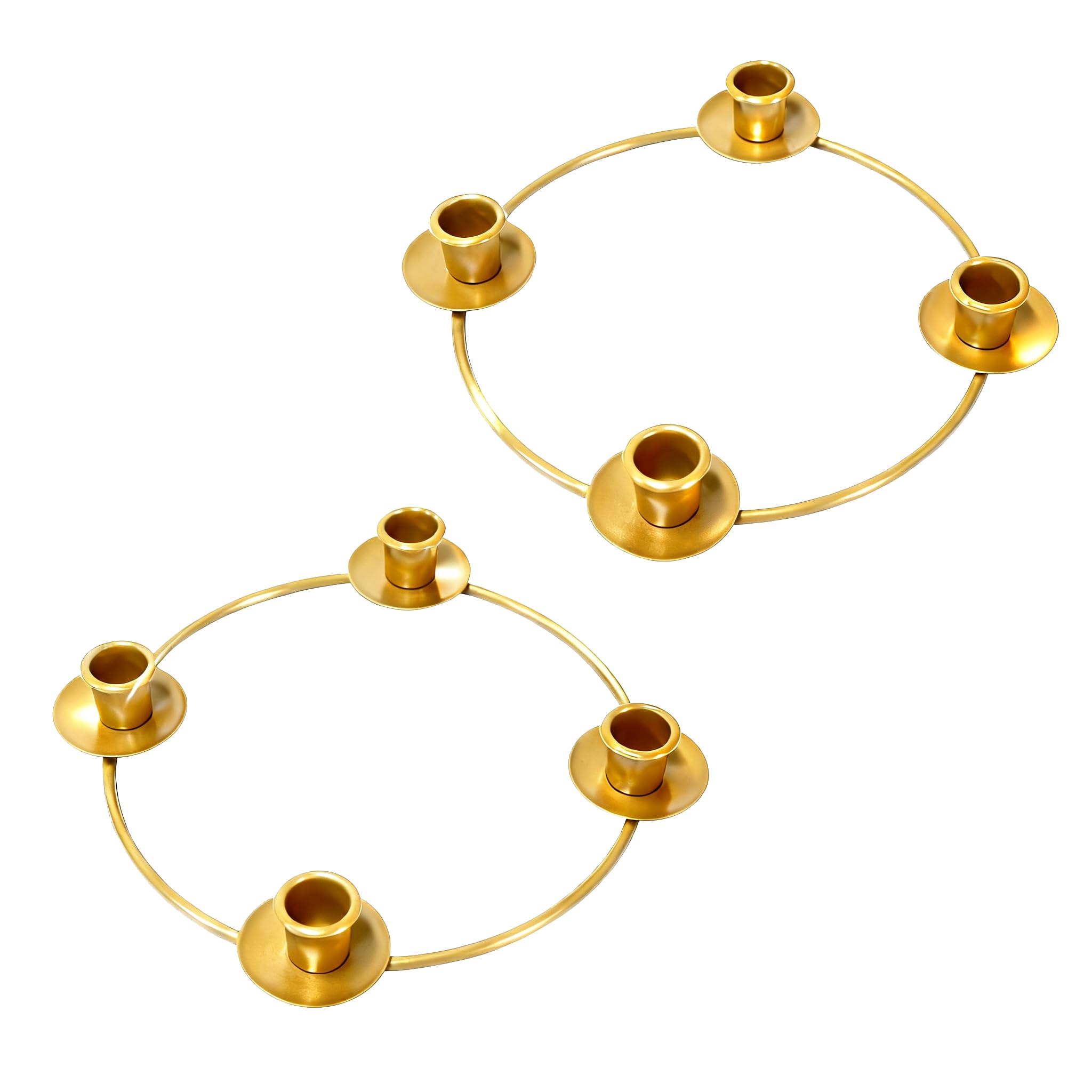 Photo 1 of Zhitaoxun Advent Christmas Candle Holder Wreath Rings,Advent Table Decoration,Metal Advent Wreath Ring(2, Gold)