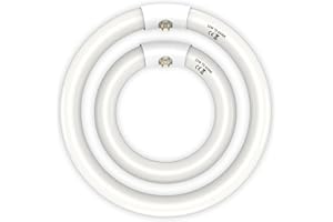 Helovmine FC8T9 22W and FC12T9 32W Daylight Set, 8 Inch T9 22 Watts Circular Light Bulbs, 12 Inch 32 Watts Round Fluorescent Bulb, CRI 80, 6500K,G10q Prong, Circline Kitchen and Bath Fluorescent Lamp