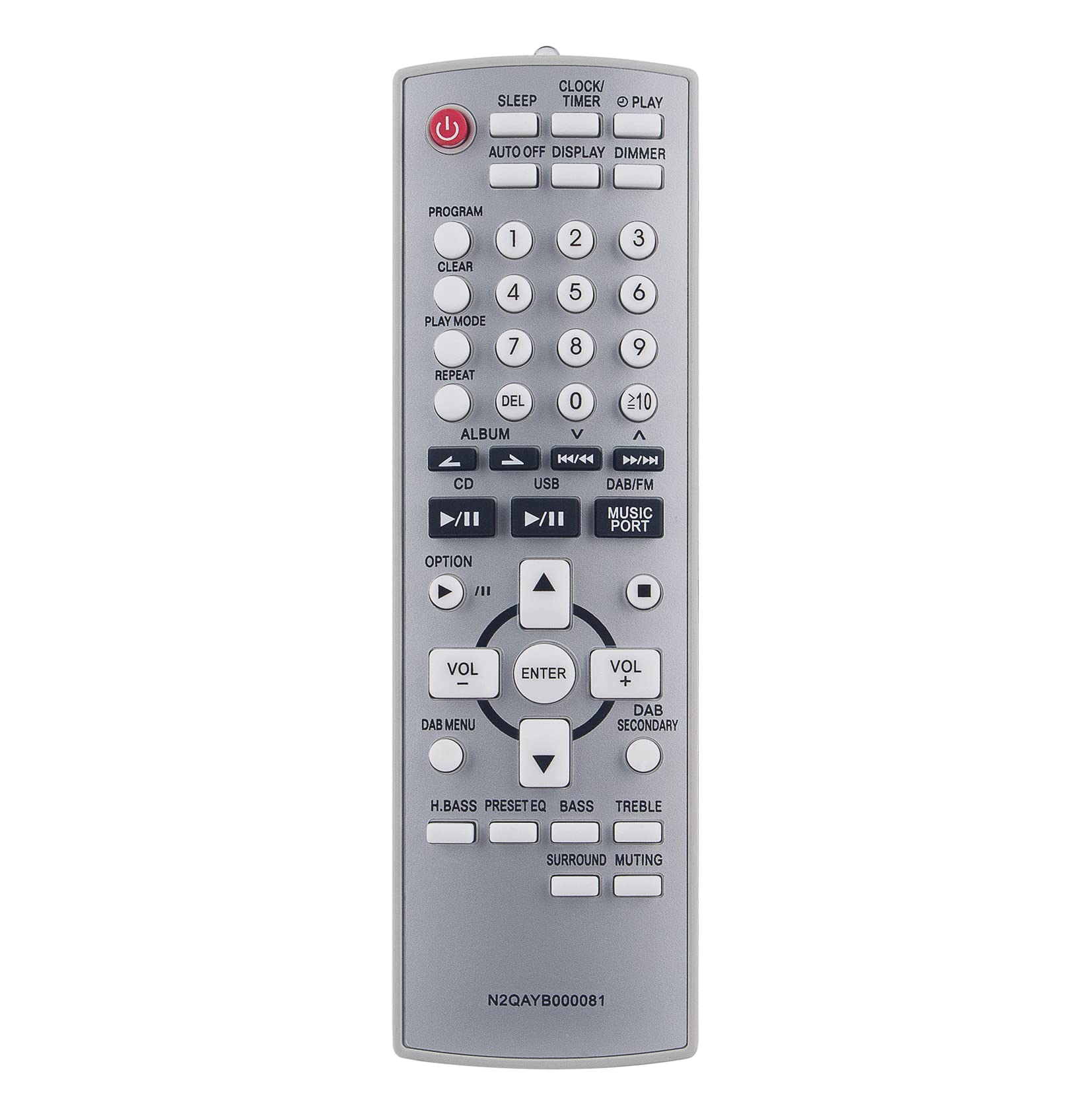 AULCMEET N2QAYB000081 N2QAYB000089 Replacement Remote Control Compatible with Panasonic Stereo System SB-PMX2 SC-PMX2DB Main unit SA-PMX2DB Speakers