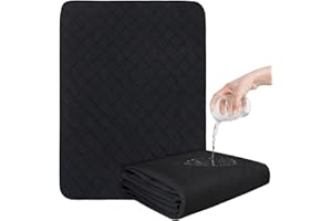 MAGIK & KOVER Washable Incontinence Bed Pads, Reusable Underpads for Kids, Adults, Elderly, Hospitals & Pets, Waterproof Bed Protector Pad for Bed, Sofa, Floor, Super Absorbent Bed Pee Pad 24" x 36"- Black