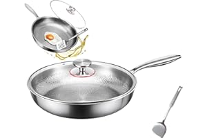 2026 New Pure Titanium Frying Pan with Lid and Spatula, Coating-Free Non-Stick Scratch-Resistant Cookware for All Stovetops (