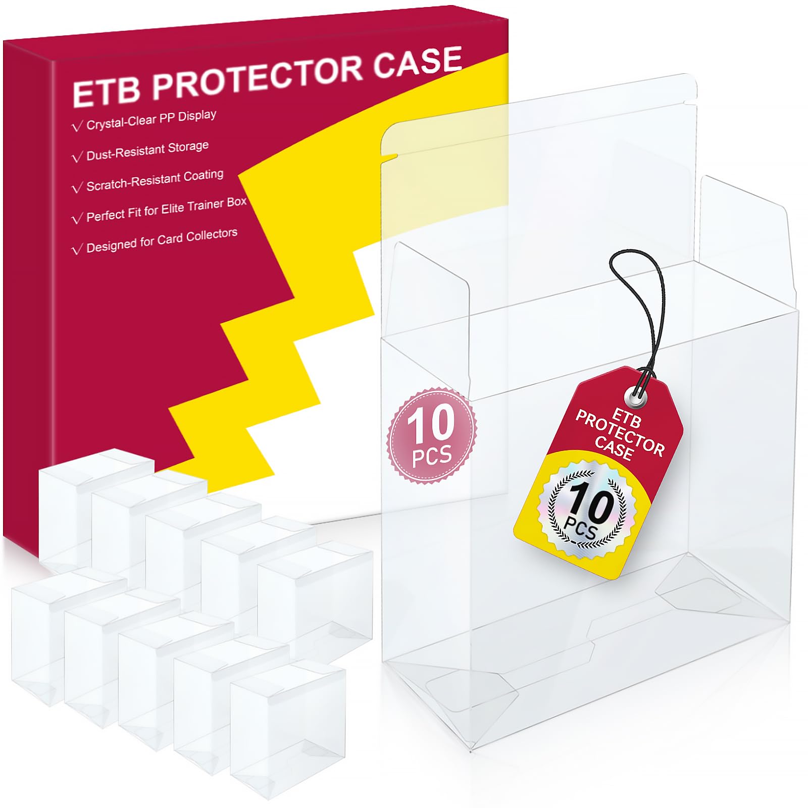 Photo 1 of ?10 Pcs?PKMN ETB-Protector Case, Elite Trainer Box Protector, ETB-Box Plastic Display Case-Compatible with Elite Trainer Boxes, Scratch-Resistant Material