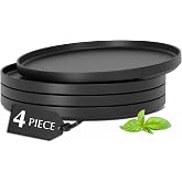 MIAMIO – Ceramic Dinner Plates Set for 4 People/Ceramic Dinnerware 4-Piece, Modern Stoneware, Dishwasher & Microwave Safe – L