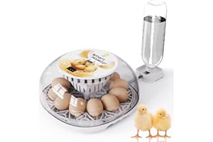 HOWOOIUA 12 Eggs Incubator for Hatching Eggs with Automatic Egg Turner, Temperature Control, Automatic Water Adding for Hatching Chicken, Goose, Duck, Quail, Pigeon
