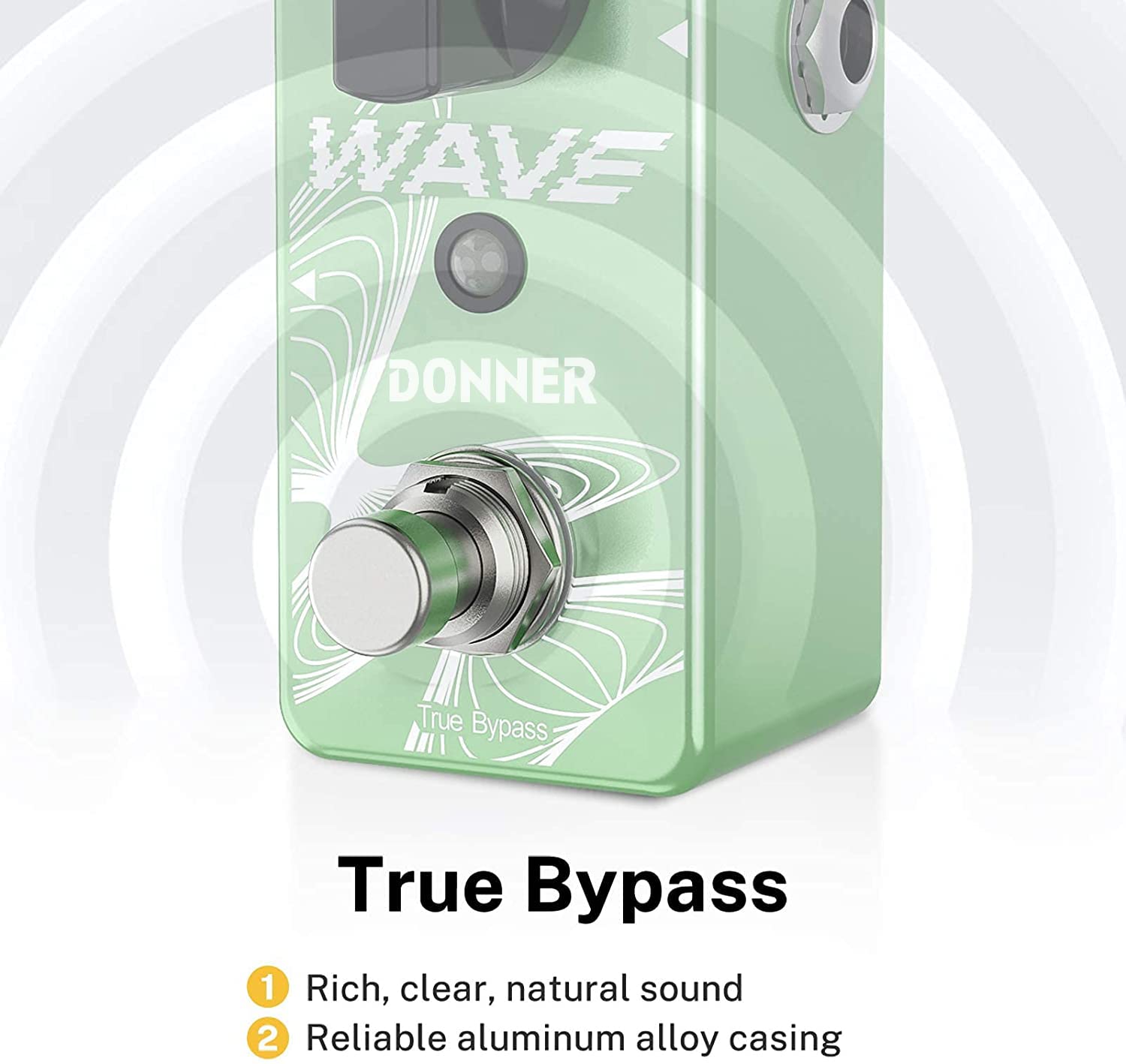 Donner Wave Delay Guitar Effect Pedal, Two Models Digital Delay Guitar Pedal Pure Analogue True Bypass