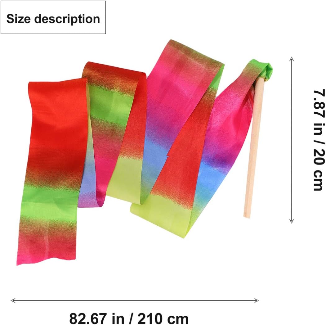 Lightning Delivery Hakka Ribbons Rainbow Streamers Rhythmic Gymnastics Ribbon Wands For Kids Artistic Dancing Baton Twirling 2m Sports Outdoors Discounts And More Thequarterbag Com