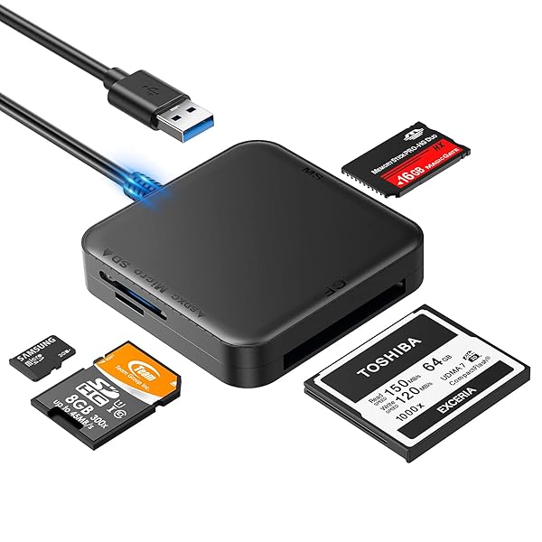 Snowkids SD Card Reader, Micro Sd Card Reader USB 3.0 Memory Card Reader 4 in 1 5Gbps HighSpeed