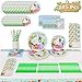Jungle Safari Theme Party Supplies - for 16 Guests Woodland Birthday Baby Shower Decoration for Boy or Girl Forest Animal Set Including Plates,Napkins,Cups,Knifes,Forks,Spoons,Invitation Cards,Table Cover 145 PCS
