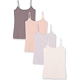 Amazon Essentials Women's Slim-Fit Camisole, Pack of 4