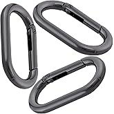 Isslly 3Pcs Oval Carabiner Keyring Clip, Heavy Duty Snap Spring Carabiner Clip, Small Metal O Ring Buckle Clasp Strap Rings