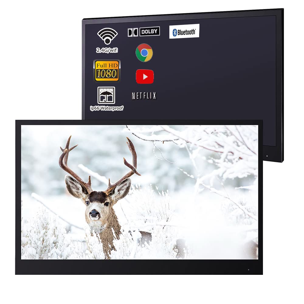 Soulaca 22 inches Smart Black Color Bathroom LED TV SPA Waterproof Android WiFi Bluetooth Integrated HDTV(ATSC) Tuner for Hotel SPA New