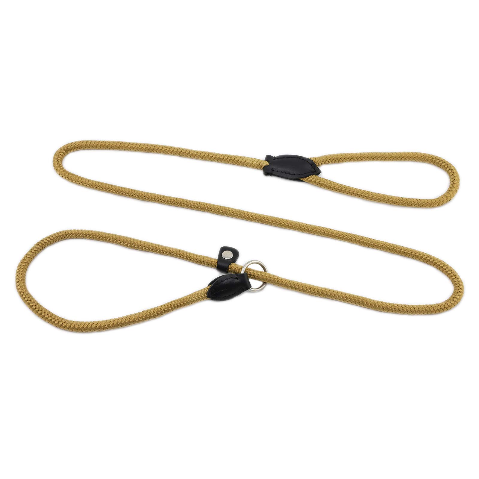 MONKIMAU Slip Lead for Dogs with Adjustable Handle (Beige)