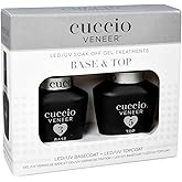 Cuccio Veneer Base & Top Gel Kit – Professional LED/UV Soak-Off Gel Nail Polish Set – High-Gloss Finish – Long-Lasting Wear – Includes 0.5 Ounce Base Coat and 0.5 Ounce Top Coat – Easy Application