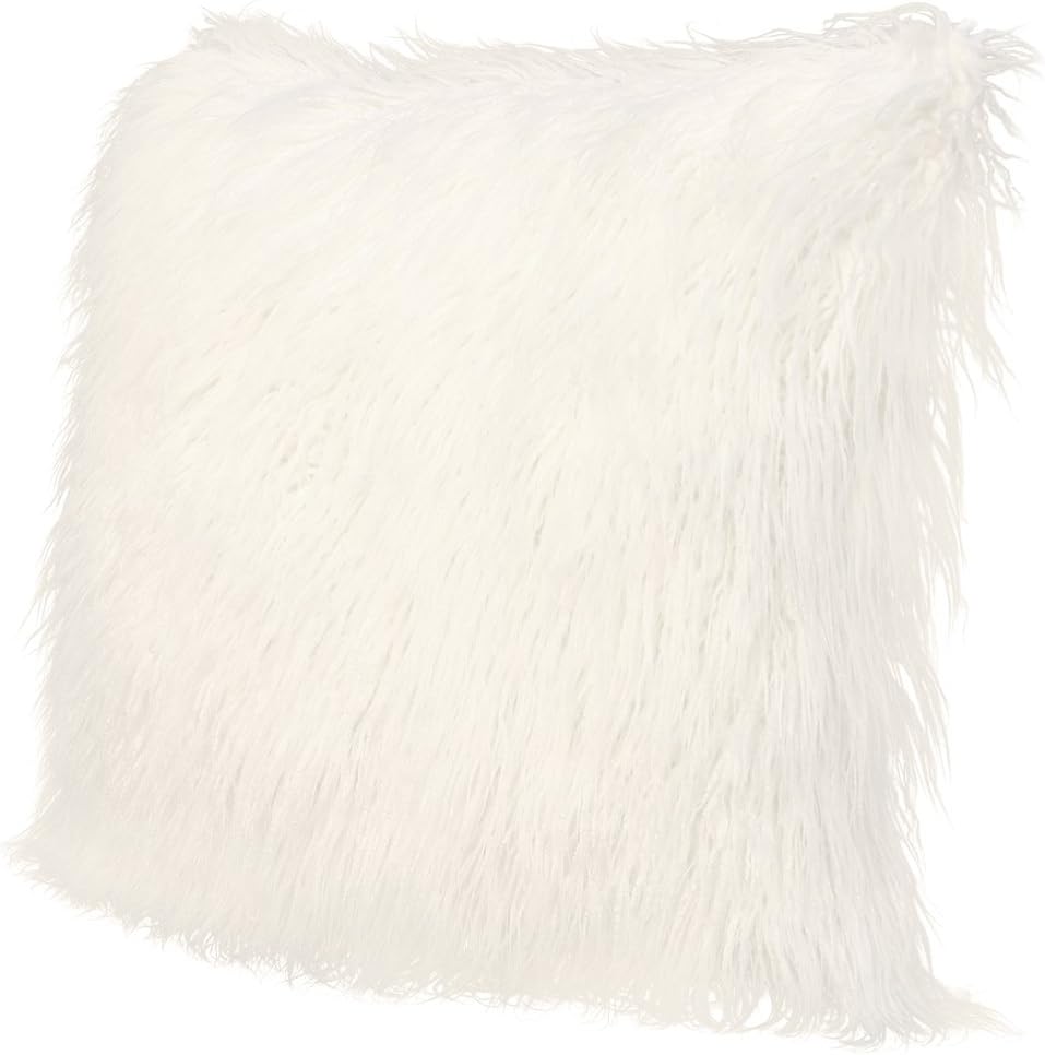 ICOSY Fur Throw Pillow Case Cushion Cover for Sofa Bedroom, Mongolian Faux Fur Pillowcase Christmas Pillow Covers Decorative New Luxury Series Style 18" x 18"