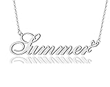 AOLO Summer Heart Name Necklace Silver Stainless