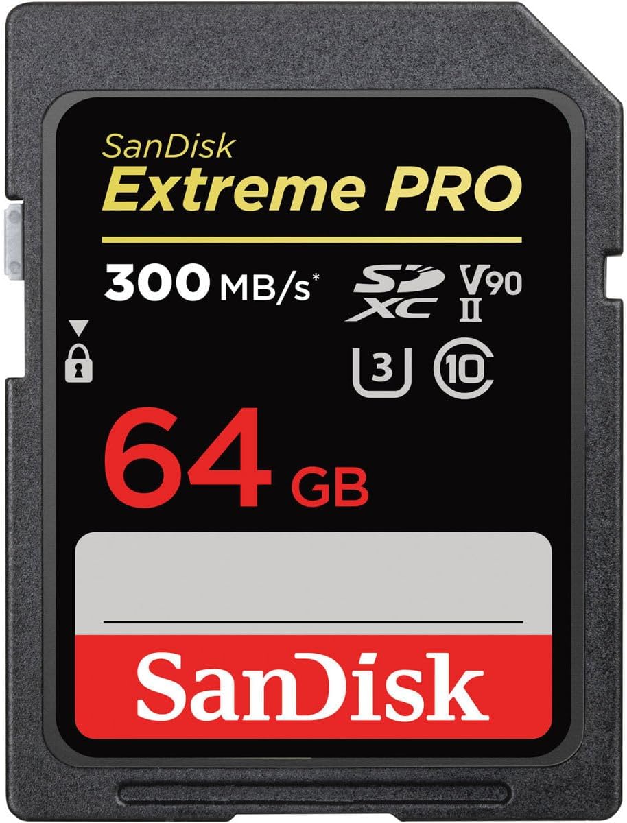 SanDisk 64GB Extreme PRO SDXC UHS-II V90 U3 300MB/s 8K/4K/HD Card