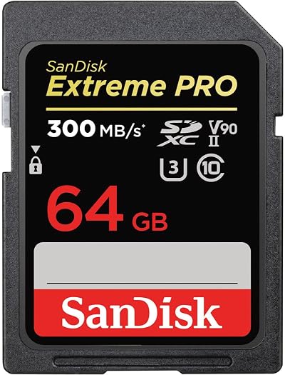 SanDisk 64GB Extreme PRO SDXC UHS-II V90 U3 300MB/s 8K/4K/HD Card