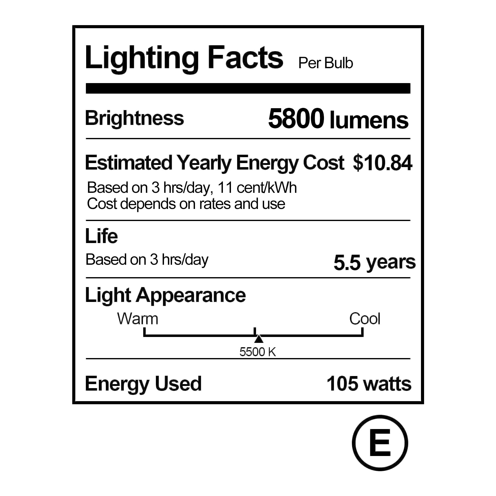 EMART Full Spectrum Light Bulb, 105W Spiral CFL 5500k Daylight for Softbox Lighting Kit, Replacement Lamp for Photography Photo Video Studio, Household Use, Portrait Shooting -2PACK