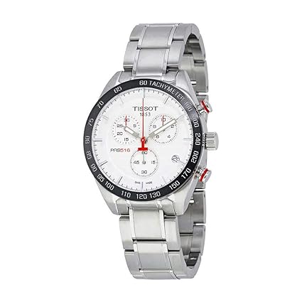 PRS 516 Chronograph Silver Dial Steel Mens Bracelet Watch