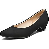 DREAM PAIRS Women's Mila Low Chunky Heel Pump Shoes