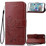 iPhone 7 Case, Phone Cover 7, Carryberry Elephant Pattern Premium PU Leather Wallet Flip Protective Skin Case for iPhone 7 ,Brown