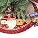 Jusdreen 43 inches/110cm Christmas Tree Skirts with Applique Santa Wapiti Snowman Pattern for Christmas Holiday Ornaments