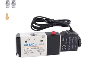 AIRVEXALON Solenoid Valve DC12V 3/2 Way AirTAC 3V210-08 1/4"PT Outlet Wire Normally Closed Air Pneumatic Electric
