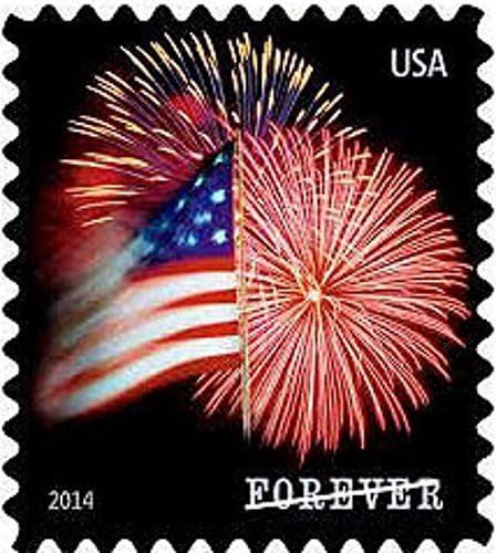 US Flag Star Spangled Banner (5 x 20), 100 Total USPS Forever Stamps (Fireworks)