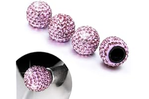 LEIWOOR 4 Pcs/Set Car Cap Tire Air Sealing Cap Crystal Diamond Universal Valve Cap Heart Car Decoration Car Cccessories Auto 