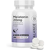 Melatonin 20mg Fast Dissolve Tablets - High Potency, Fast Acting, Natural Sleep Support - Sleep Aids for Adults - Non-Groggy, Drug-Free Formula - 120 Sleeping Pills (120 count (Pack of 1))