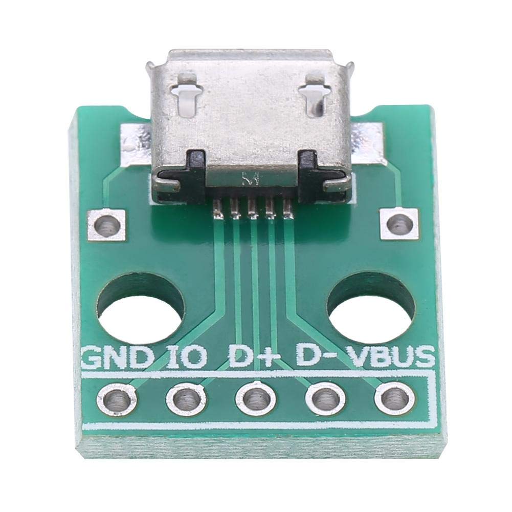 Oumefar 10pcs Micro USB to DIP Adapter Board, 5 Pin Micro USB Female Breakout Board 2.54mm Pitch
