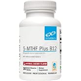 XYMOGEN 5-MTHF Plus B12, Cherry Flavor, 30 Quick-Dissolve Tablets | Biologically Active Folate and Methyl B12 Supplement, for Methylation and Nervous System Support,* Gluten-Free